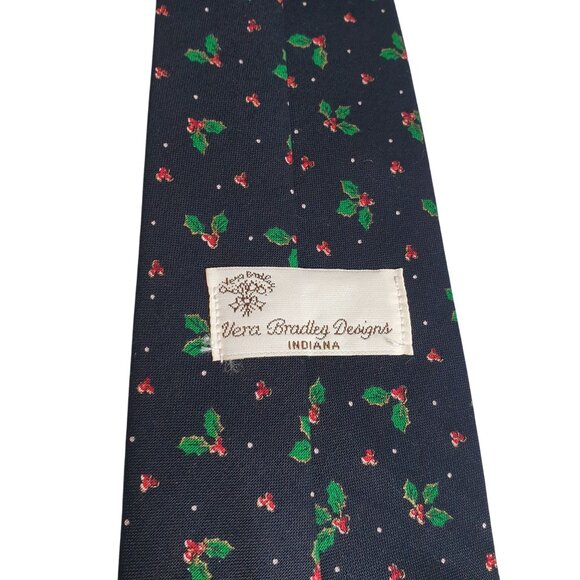Vera Bradley Vintage Holly Berries Necktie Festive Christmas Party Dad Gift - Picture 4 of 5